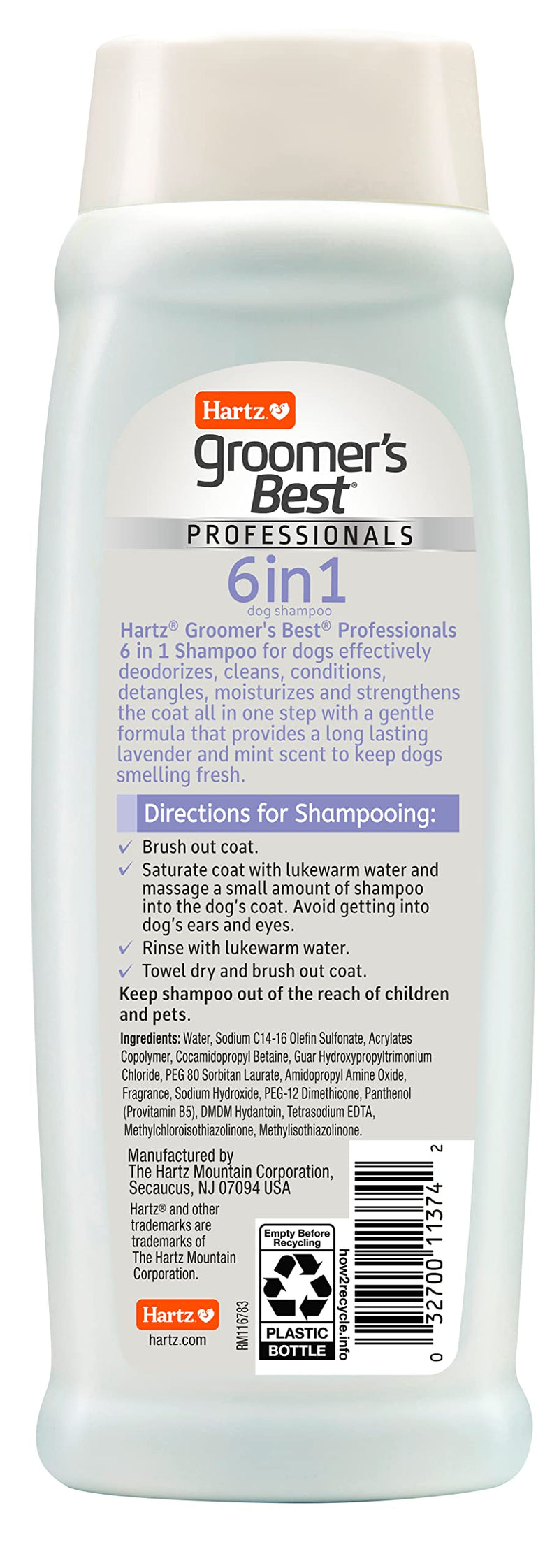 Hartz Groomer's Best Professionals 6-in-1 Dog Shampoo and Conditioner in One, 18 oz - BeesActive Australia