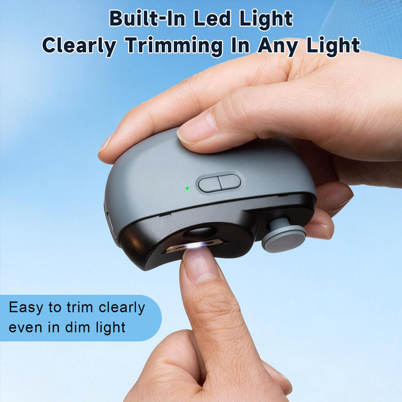 Electric Nail Clipper 3-in-1 Automatic Nail Clippers, Fingernail Toenail Trimmer Electric Toenail Clippers with LED Light Clip Storage 2 Speeds Nail Care Tool for Seniors Adults (White) White - BeesActive Australia