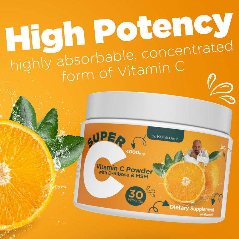 Dr. Keith's Own Buffered Vitamin C Powder 4000mg, Glycine & MSM 200g 1