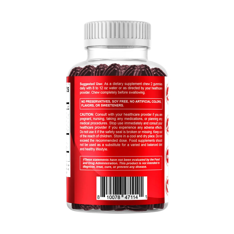 Vitamatic Cranberry + Probiotic Gummies with D-Mannose, 60 Gummies | 50:1 Extract, Supports Urinary Tract Health and Antioxidant*, Natural Cranberry Flavor, Non-GMO, Gluten Free 60 Count (Pack of 1)