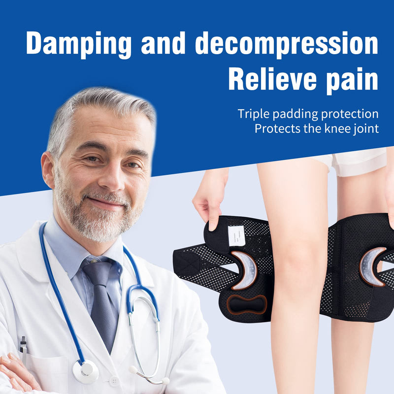 Galvaran Professional Knee Brace for Women & Men Breathable Knee Support with Side Stabilizers, Adjustable knee brace for Meniscus Tear, ACL, MCL Arthritis Knee Pain Relief,Injury Recovery Black Large