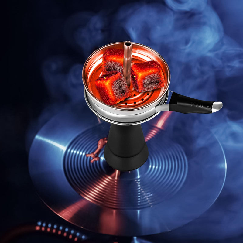Hookah Bowl Set Silicone Phunnel Tobacco Bowl with Hookah Charcoal Holder Premium Heat Management Screen for Smoking Shisha Hookah Easy Replace Charcoal Fast Cleaning Black - BeesActive Australia