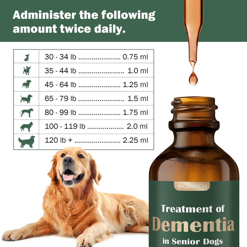 Senior Dog Supplements for Brain Health & Nervous System Support, Mushroom Supplement for Dogs, Dementia Supplement for Calming & Relaxation, Addresses Getting Lost, Social Withdrawal - 59 ML - PawsPlanet Australia