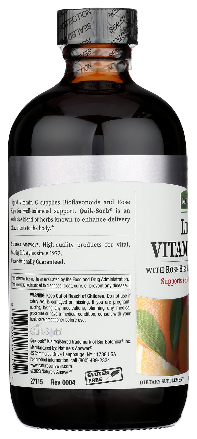 Nature's Answer Liquid Vitamin C 1000mg , 8-Fluid Ounces | Natural Immune Booster | Promotes Healthy Skin & Joints | with Rose Hips & Bio-Flavonoids