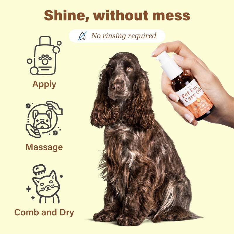 Pet Fur Care Oil - Detangles, Reduces Shedding - Adds Shine with Collagen & Natural Oils - Leave-in Conditioner for Dogs & Cats - 1.01 fl. oz - BeesActive Australia
