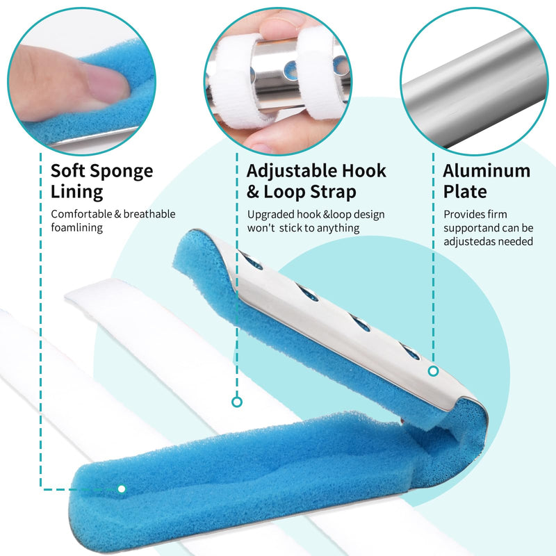Finger Splint, 2PCS Finger Support Brace Finger Stabilizer for Broken Fingers Straightening Arthritis Knuckle Immobilization, M Medium