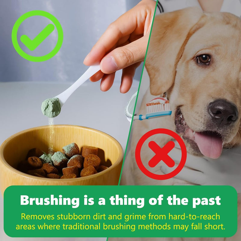 Dental Powder 300g, Teeth Cleaning Powder, Dog Teeth Cleaning Products, Plaque Off for Dogs & Cats Breath Freshener for Bad Breath, Tartar Remover,Dental Care Supplies for Small, Medium, Pet Denta