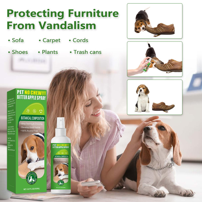 Cooraby 5.07 Oz Bitter Apple Spray for Dogs to Stop Chewing - Natural Ingredients No Chew Spray for Dogs - Dog Repellent Spray - Alcohol Free, Cruelty-Free - Protect Your Furniture Green - BeesActive Australia
