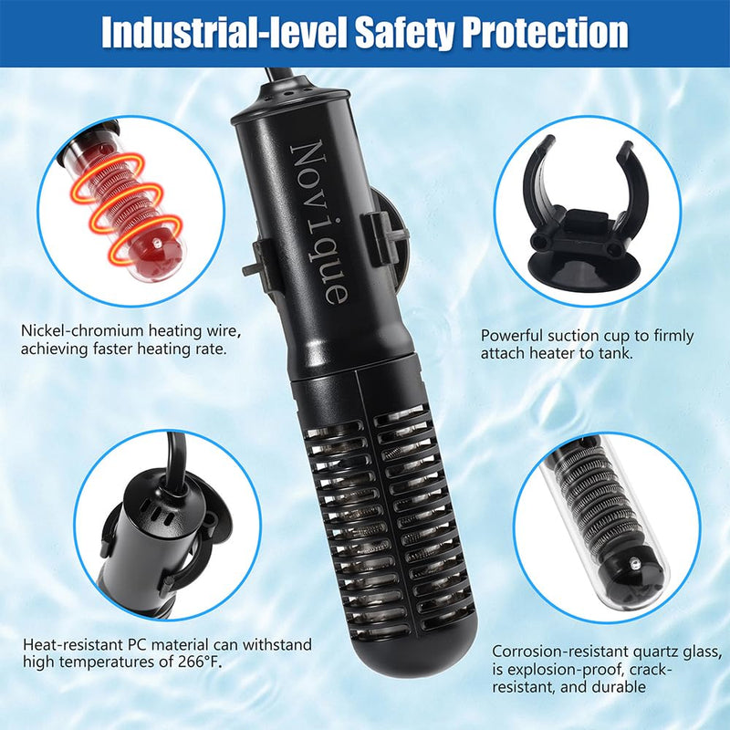 Mini Submersible Aquarium Heater 25W Small Betta Fish Tank Heater with Digital Thermometer (Preset Temperature 78℉)