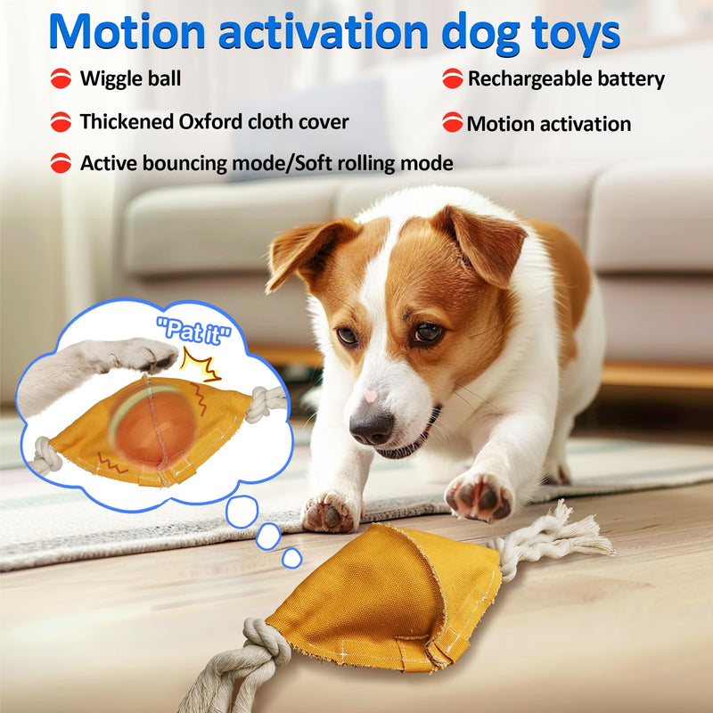 Interactive Dog Balls with Motion Activated, Wicked Ball Squeaky Dog Toy Oxford Bag Keep Dogs Busy (Red Ball) - BeesActive Australia