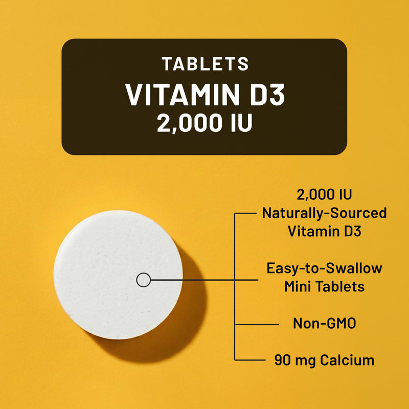 NatureWise Vitamin D3 2000IU (50 mcg), Vitamin D Supplement, 220 Tablets | Naturally Sourced Vitamin D3 - Easy to Swallow Mini Tablets - Supports Bone Health & Immune System - 220-Day Supply