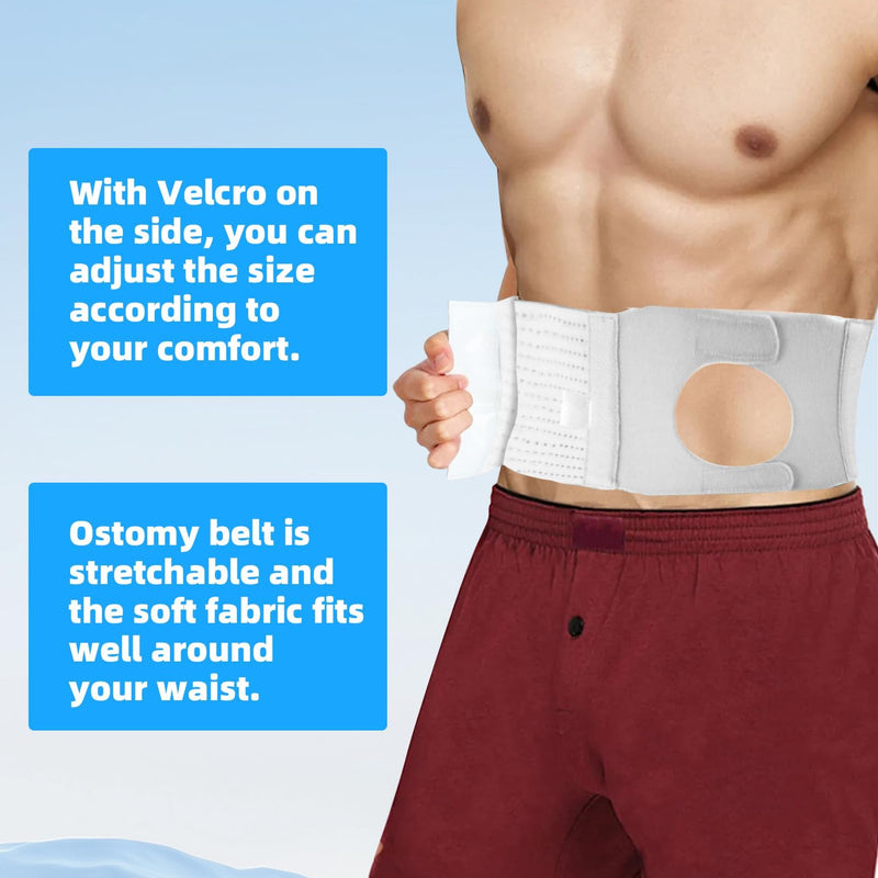 Ostomy Support Belt, Adjustable Stoma Support Belt Medical Ostomy Hernia Belt, Ileostomy Belt, Abdominal Ostomy Hernia Binder Supplies, Universal Ostomy Belt Helps Protection Ostomy Bag(Gray,M) M