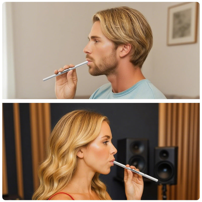 Professional Metal Vocal Training Straws,Singing Breath Control Aid,Portable Voice Exerciser,Improve Tone Resonance and Vocal Technique,For Singers and Teachers (C) C - BeesActive Australia