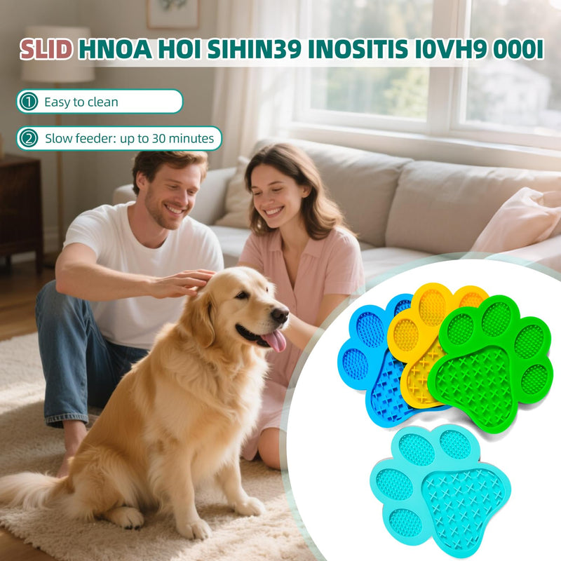 Lick Pad for Dogs Non-Slip Strong Suction Cup Fixed Soothing Toys Pet Grooming Bath Soothing Toys Anti-Anxiety Distraction Reusable Reusable Treats Can be Applied Pet Stress Relief Toys Easy to Clean Yellow NO