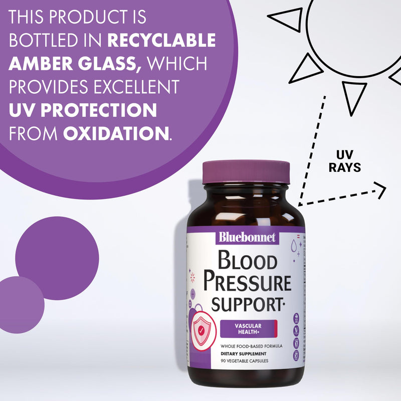 Bluebonnet Nutrition Blood Pressure Support, Vascular Health*, Non-GMO, Vegan, Gluten-Free, Soy-Free, Dairy-Free- 60 Vegetable Capsules, 30 Servings | Non-GMO, Vegan, Gluten-Free, Soy-Free, Dairy-Free