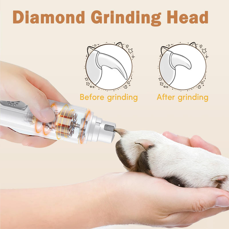 Dog Nail Grinder, Dog Paw Trimmer Quite, 2-Speed Pet Nail Grinder for Dogs, Efficient Paw Trimmer for Dogs, Professional Dog Cat Pet Nail Grinder and Paw Trimmer Grooming Kit for Eyes, Ears and Feet - BeesActive Australia
