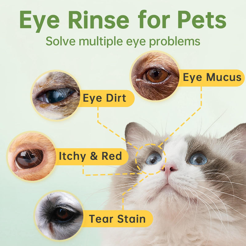 Dog Eye Drops: Eye Drops for Dogs & Cats - Pet Eye Wash to Soothe Allergy & Irritation, Relieve Dry & Pink Eyes - Pet Tear Stain Cleaner for Daily Cleansing 1
