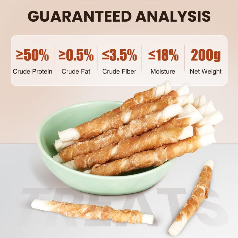 Likable High-Protein Chicken-Wrapped Chew Sticks for Dogs – Grain-Free Dental Treats with Real Meat, Low-Fat Puppy & Adult Snacks, Portable Training Rewards 7.05 oz（Pack of 1） chicken wrapped twist stick 7.05 Ounce (Pack of 1)