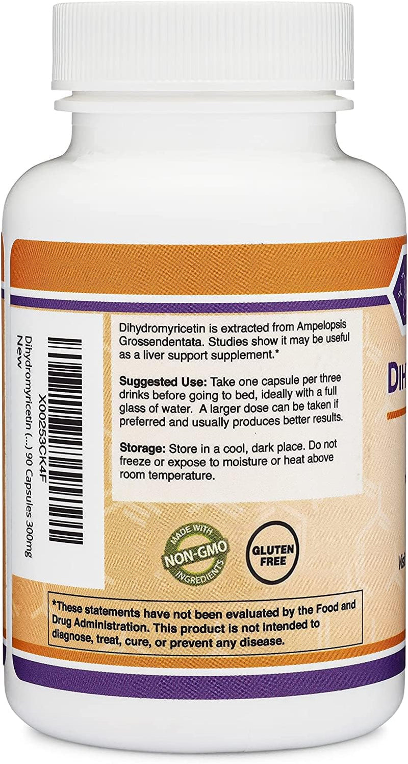 Dihydromyricetin (DHM) (Hovenia Dulcis Extract) Supplement for Liver Support (Naturally Obtained from The Oriental Raisin Tree) 90 Capsules 300mg Analysis | Supports Restful Sleep After Drinking, Liver Processing, 300mg Tablet, Non-GMO, Third-Party Tes...