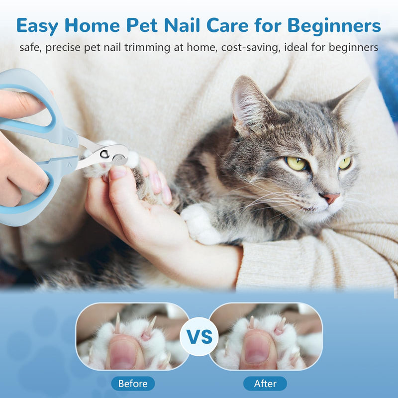 Euqvunn Cat Claw Scissors, Professional Rabbit Claw Scissors with Positioning Hole, Cat Claw Cutter for Kittens, Rabbits, Guinea Pigs, Birds, Puppies, and Small Animals (Blue) Blue - BeesActive Australia