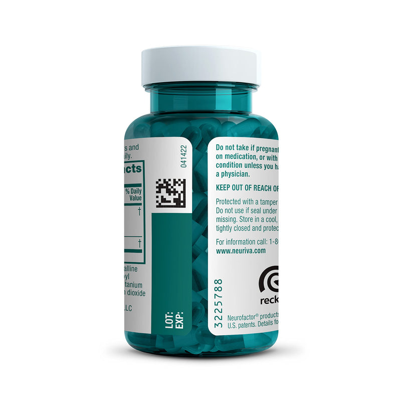 NEURIVA Original Decaffeinated Clinically Tested Nootropic Brain Supplement for Memory,Focus & Concentration,NeuroFactor & Phosphatidylserine,28ct Capsules,(Pack of 2)