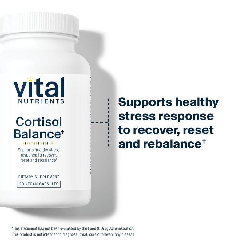 Vital Nutrients Cortisol Balance | Vegan Adrenal Support Supplements | Cortisol Manager Supports Energy & Stress Levels | Ashwagandha & Magnesium for Relaxation | Gluten, Dairy, Soy Free | 90 Capsules 90 Count (Pack of 1)