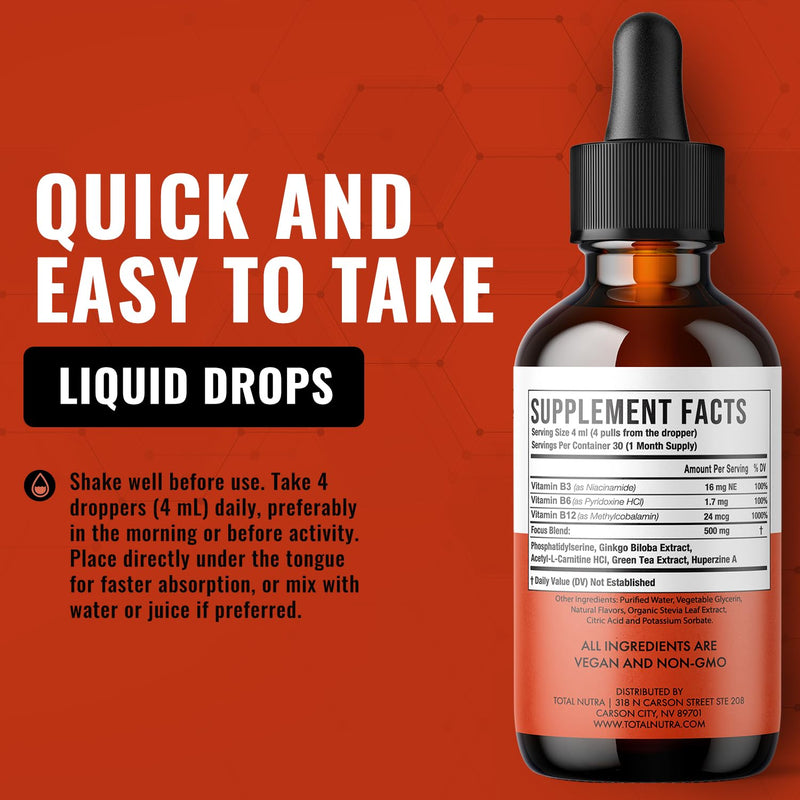Extra Strength B Vitamin Drops and 6-in-1 Liquid Multivitamin Supplement | Instant Energy, Focus & Metabolism Support | Immune Defense Support for Kids and Adults