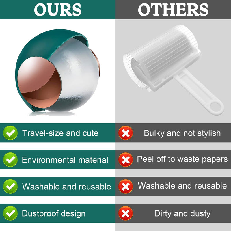 Lint roller, reusable clean ball for the bag, washable lint roller, hair remover ball, sticky roller ball, lint remover for animal hair, lint (green). - BeesActive Australia
