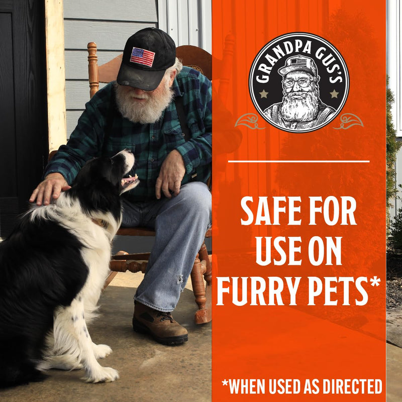 Grandpa Gus's Natural Flea & Tick Spray with Plant-Based Actives, Ready-to-Use, Quick Kills Fleas, Ticks & Mites from Small Animal, Dog, Cat & Home, 16 fl oz - BeesActive Australia