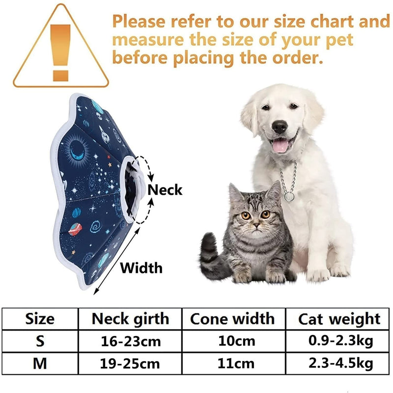 SLSON Neck Brace for Cats and Dogs, Adjustable Collar Soft Cone Recovery Protection for Pet After Surgery and Injuries, Blue (S) S - BeesActive Australia