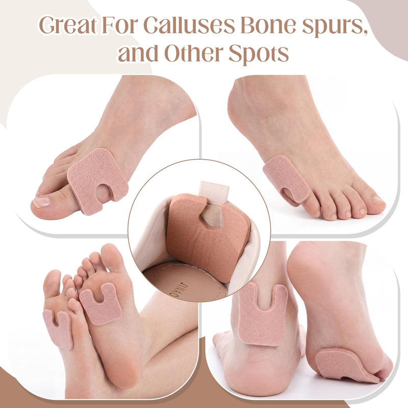 eBoot 240 Pcs Callus Cushions 1/5" Thick U Shaped Metatarsal Corn Pads Self Adhesive Foot Pads Keep Calluses from Rubbing on Shoes Adhesive Cushions for Men and Women, Brown - BeesActive Australia