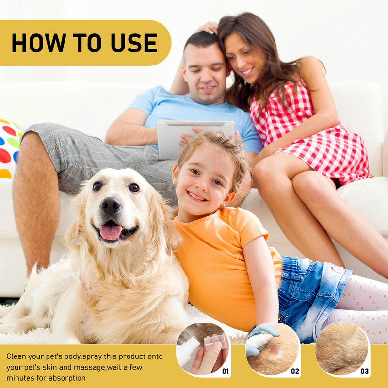 Wanban 2pc Pet Skin Treatment Spray for Dogs and Cats - Nature Soothing Solution for Itchy Skin, Reduces Scratching - Cat Itchy Skin Treatment