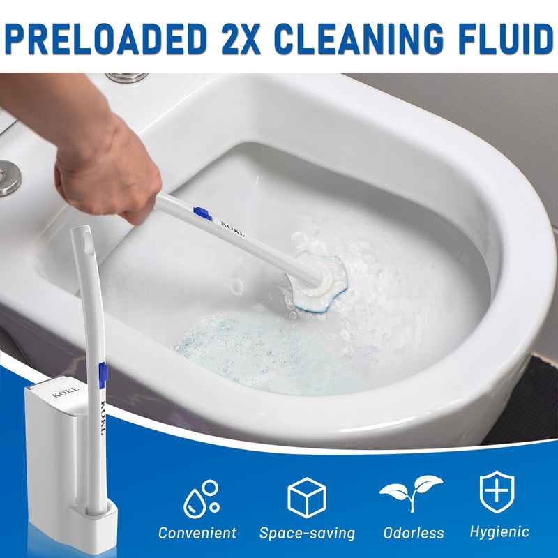 Disposable Toilet Brush, Toilet Bowl Cleaner Brush with 50PCS Toilet Brush Refills, Toilet Cleaner Refill Pads, Disposable Toilet Bowl Brush and Storage Caddy for Bathroom Cleaning(1-Set) 1-SET - BeesActive Australia