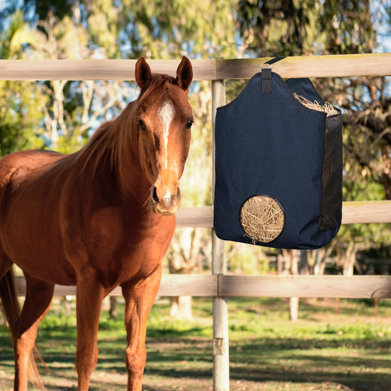 2 Pcs Hay Bags for Horse, Large Capacity Feeding Bag, Goat Hay Feeder, Hay Nets for Sheep, Open Feed Hole Hay Feeder for Slow Feeding Blue - BeesActive Australia