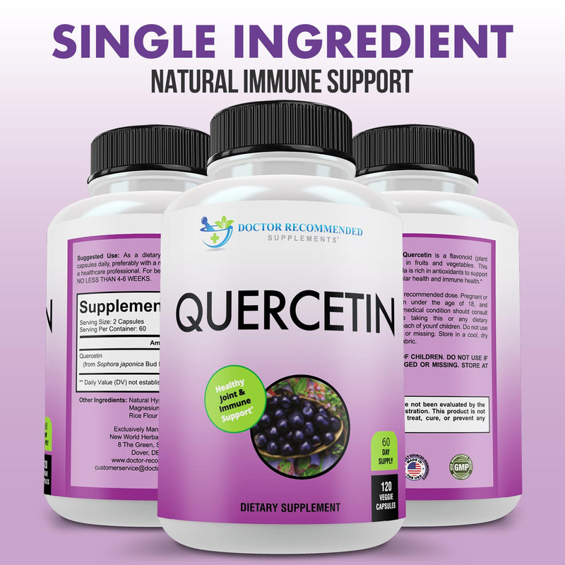 DOCTOR RECOMMENDED SUPPLEMENTS Quercetin 1000mg Per Serving - Vitamin Supplement, (Vegan | Non-GMO) (120 Veggie Capsules, Pack of 2) 120 Count (Pack of 2)