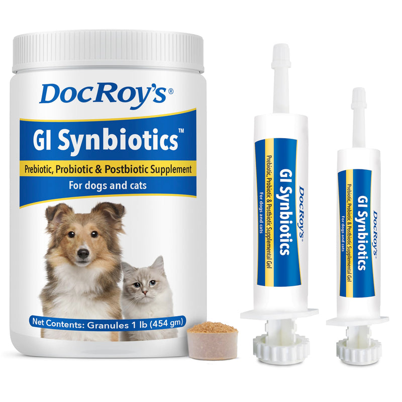 Doc Roy’s GI Synbiotics Probiotic & Prebiotic Supplemental Gel for Dogs & Cats, Digestive & Immune Health Supplement with Live Cultures, BgMOS & Beta Glucans, Chicken Flavor, 30ml Oral Gel 30 ml - Gel