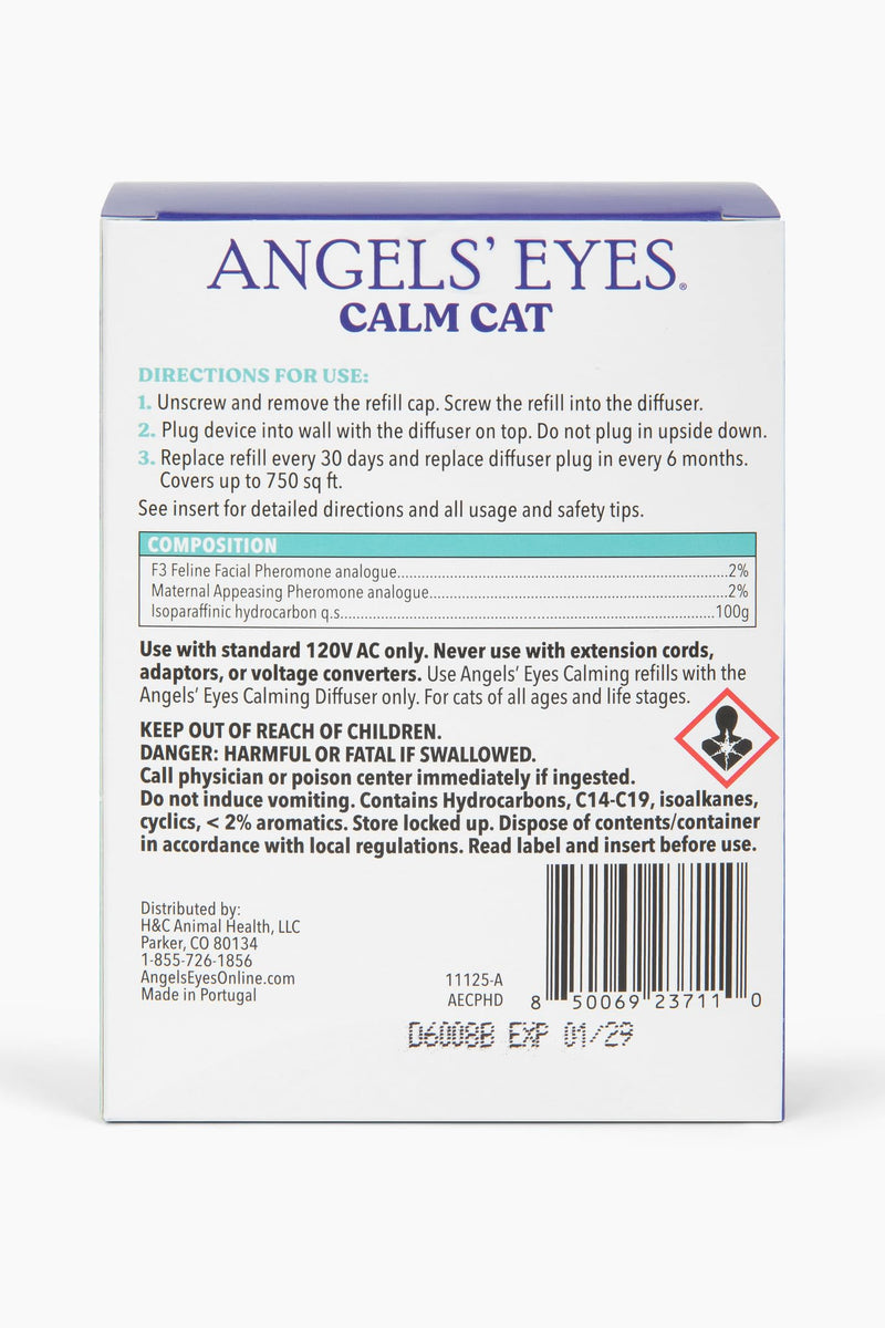 ANGELS' EYES Advanced Pheromone Calming Solution for Cats, 30-Day Starter Kit, Plug-in Diffuser + Refill, Helps Reduce Hiding, Scratching, Stress & Spraying, Multi-Cat Homes