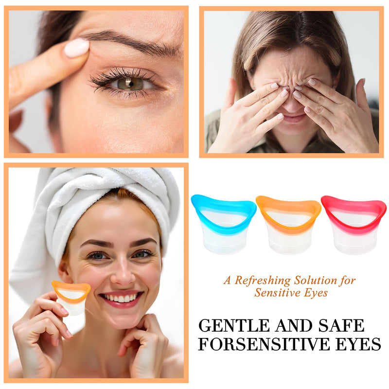 Eye Wash Cups for Eye Wash Bath Kit 6 Pack Silicone Eyes Cleaning Cup Reusable Eyewash Cleaner Cups Portable Eyes Rinse Cup Care Tool for Relief Cleansing Make up Dust Quick Discomfort