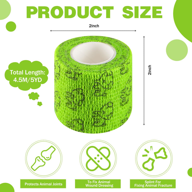 24 Roll 2 Inch x 5 Yards Self Adhesive Bandage Wrap Breathable Cohesive Vet wrap Self Stick Non Woven Dog Bandage Self Adherent Wrap for Dog Cat Pet Ankle Wrist Leg Finger Sports, 6 Styles - BeesActive Australia