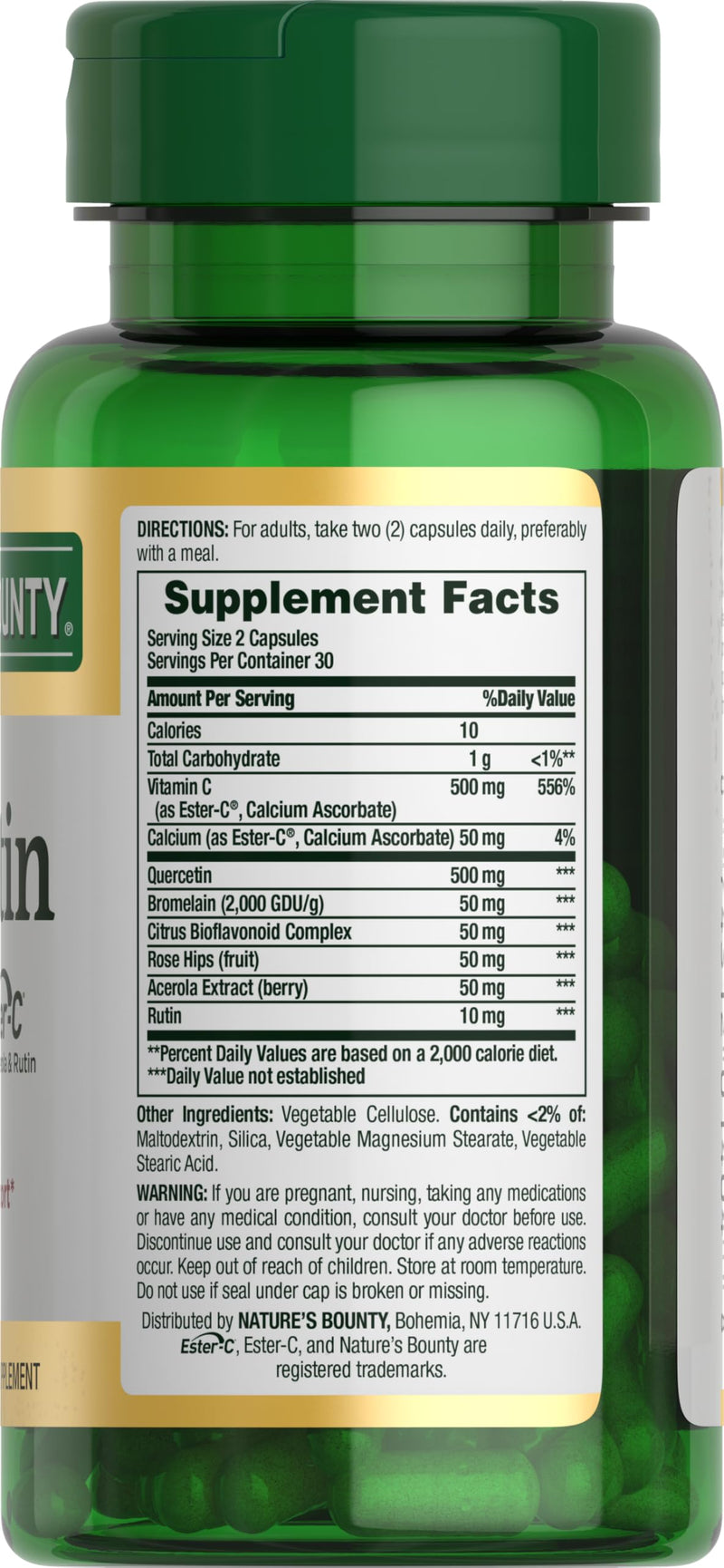 Nature's Bounty Quercetin 500mg, 60 Count 60 Count (Pack of 1)