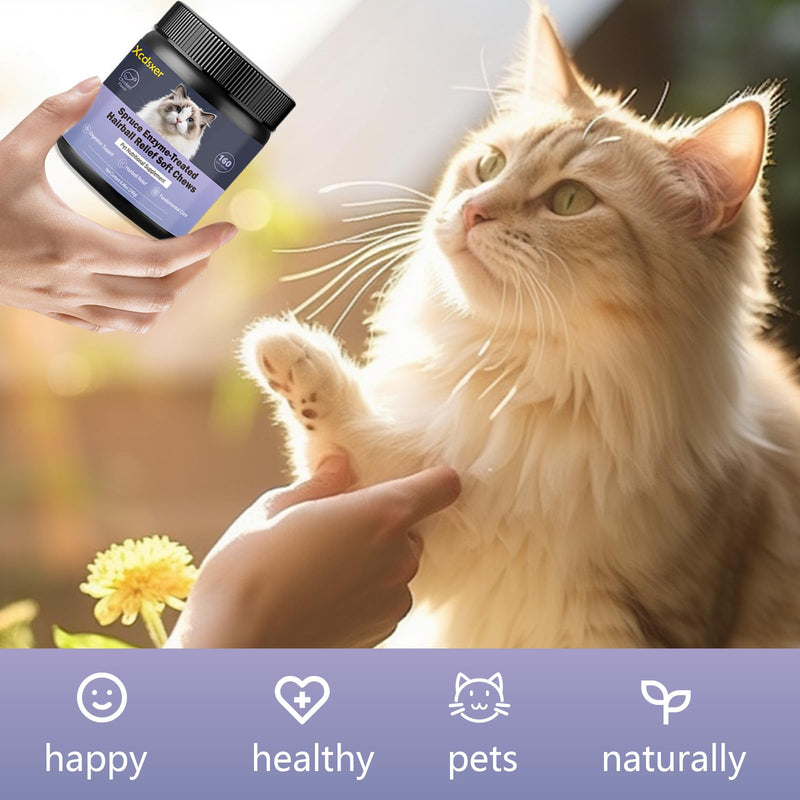 Hairball Control Soft Chews for Cats, Chicken Flavor - Reduces Hairballs & Shedding, Supports Skin & Coat Health, with Apple Pomace & Psyllium Husk, for All Ages 1