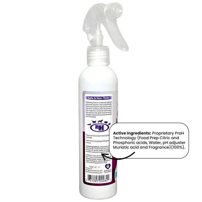 Feline Ring Care | Control & Help with Cat Ringworm, Mange, Dermatitis, Dog Paw Yeast. Also works on Dogs, Hamsters, Guinea Pigs, Rabbits, etc. 8 oz Ready to Use Spray for Cats and Itch Relief