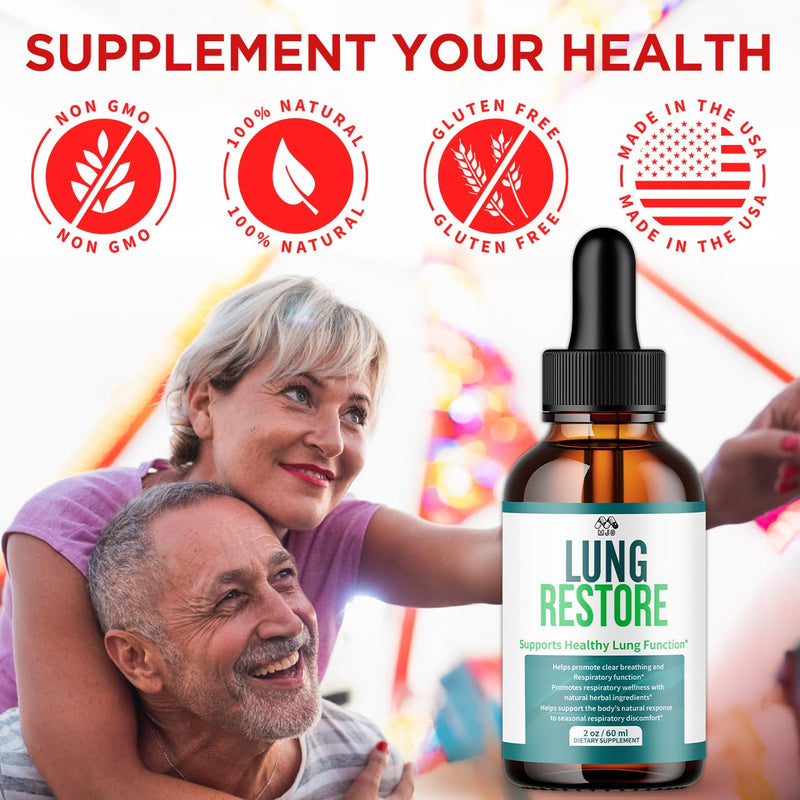 (2 Pack) Lung Restore Drops, Official Lung Restore Supplement (60 Servings)