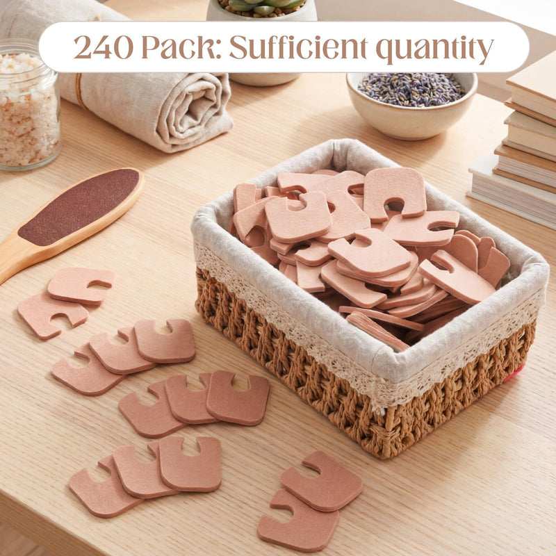 eBoot 240 Pcs Callus Cushions 1/5" Thick U Shaped Metatarsal Corn Pads Self Adhesive Foot Pads Keep Calluses from Rubbing on Shoes Adhesive Cushions for Men and Women, Brown - BeesActive Australia