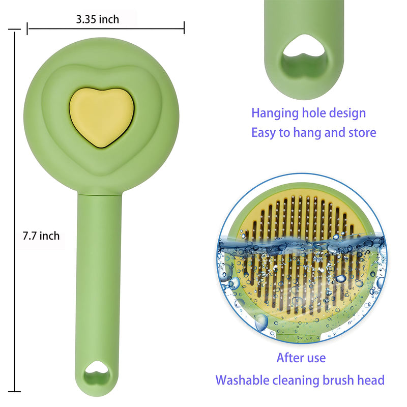 Pet Beauty Hair Removal Comb Cat Brush - One click Release Care Cat Comb Dog Hair Removal Brush - Suitable for long and short hair opening comb - Remove loose and falling hair (Green) green - BeesActive Australia