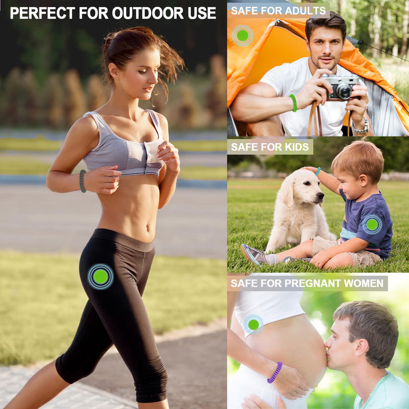 Mosquito Repellent Bracelets 30 Pack, Individually Wrapped Mosquito Repellent Bands with 60 Pcs Mosquito Repellent Stickers, DEET-Free Mosquito Wristbands Patches for Adults and Kids Indoor Outdoor - BeesActive Australia