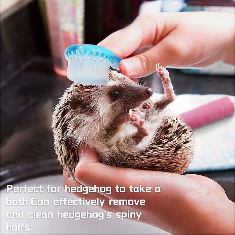 3 Pack Hamster Brush - Small Animal Bath Brush with Lid Soft Cleansing Brush Massage Combs for Hedgehog Guinea Pig Rabbit Chinchilla Ferret Small Animal Grooming Tool Cleaning Supplies (3 Pack) 3 Pack - BeesActive Australia