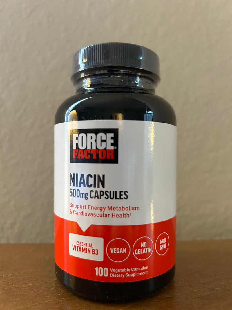 Force Factor Niacin Vitamin B3 to Support Cellular Energy & Heart Health | Niacin 500mg Heart-Health & Cardiovascular Health Supplement, Vegan, No Gelatin, Non-GMO, 100 Vegetable Capsules