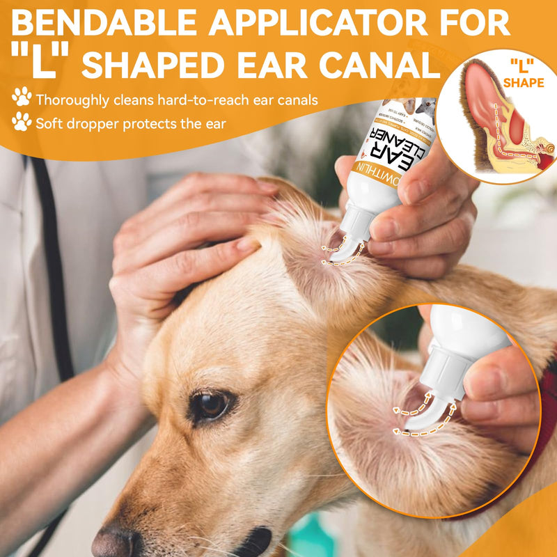 prowithlin Ear Cleaner Dogs (120 ml) - Removes wax and odors, stops head shaking and scratching - Gentle ear drops for dogs - Ear cleaner for all cats and dogs - BeesActive Australia