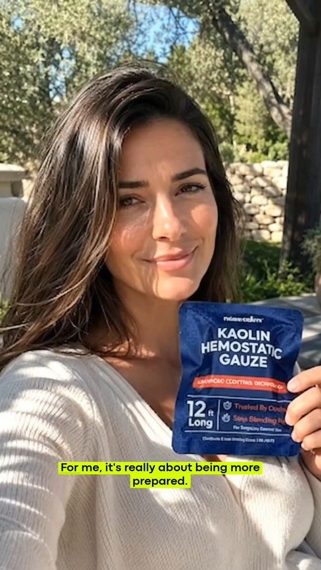 Kaolin Hemostatic Gauze, Sterile Clotting Bandage - 3 Inch x 12 ft Pack of 1